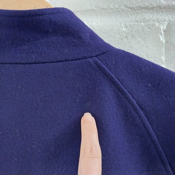 Boston Proper Poncho Cape Womens Medium Purple Full Zip Wool Blend Sweater - Picture 9 of 12